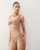 Reclaimed Vintage Reclaimed Vintage bralet bikini top with knot in spliced chocolate stripe-Brown - 3