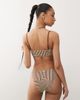 Reclaimed Vintage Reclaimed Vintage bralet bikini top with knot in spliced chocolate stripe-Brown - 4