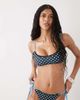 Reclaimed Vintage Reclaimed Vintage bralette bikini top with frill trim in brown and cream polka-dot print-Multi - 1