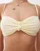 Reclaimed Vintage Reclaimed Vintage bralette bikini top with knot in cream-Neutral - 4