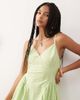 Reclaimed Vintage Reclaimed Vintage broderie mini dress with ruffles in green - 2