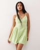 Reclaimed Vintage Reclaimed Vintage broderie mini dress with ruffles in green - 4