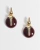 Reclaimed Vintage Reclaimed Vintage brown pendant drop earrings in gold - 1