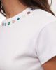 Reclaimed Vintage Reclaimed Vintage button detail heavy weight T-shirt in ecru-White - 2