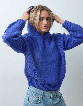 Reclaimed Vintage Reclaimed Vintage button funnel neck sweater in blue