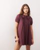 Reclaimed Vintage Reclaimed Vintage button up mini dress with pintucks in plum-Purple - 1
