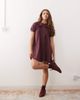 Reclaimed Vintage Reclaimed Vintage button up mini dress with pintucks in plum-Purple - 2