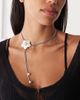 Reclaimed Vintage Reclaimed Vintage button wraparound necklace in silver - 1