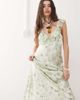 Reclaimed Vintage Reclaimed Vintage cami maxi dress with flutter sleeves in green floral print-Multi - 3