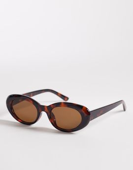 Reclaimed Vintage Reclaimed Vintage cat eye sunglasses with brown lens in dark tortoiseshell
