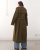 Reclaimed Vintage Reclaimed Vintage check lined trench coat with belt in khaki-Brown - 3