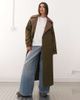 Reclaimed Vintage Reclaimed Vintage check lined trench coat with belt in khaki-Brown - 4