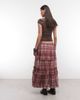 Reclaimed Vintage Reclaimed vintage chiffon check maxi skirt-Pink - 3