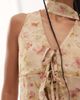 Reclaimed Vintage Reclaimed Vintage chiffon floral print ruffle tie front blouse with matching scarf in butter yellow - 3