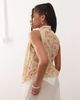 Reclaimed Vintage Reclaimed Vintage chiffon floral print ruffle tie front blouse with matching scarf in butter yellow - 4