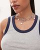 Reclaimed Vintage Reclaimed Vintage choker necklace with floral and faux pearl details in silver - 1