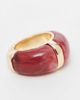 Reclaimed Vintage Reclaimed Vintage chubby gold ring with red resin inlay - 2