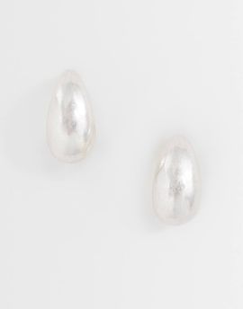 Reclaimed Vintage Reclaimed Vintage chubby hoop earrings in burnished silver tone