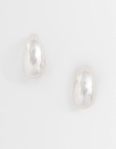 Reclaimed Vintage Reclaimed Vintage chubby hoop earrings in burnished silver tone