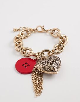 Reclaimed Vintage Reclaimed Vintage chunky boho charm bracelet in gold