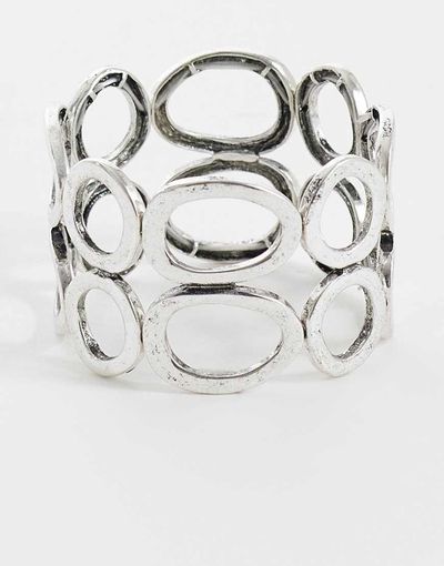 Reclaimed Vintage Reclaimed Vintage circle bracelet in silver