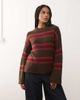 Reclaimed Vintage Reclaimed Vintage clean knit sweater in plum multi stripes-Purple - 1