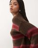Reclaimed Vintage Reclaimed Vintage clean knit sweater in plum multi stripes-Purple - 2