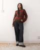 Reclaimed Vintage Reclaimed Vintage clean knit sweater in plum multi stripes-Purple - 3
