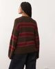 Reclaimed Vintage Reclaimed Vintage clean knit sweater in plum multi stripes-Purple - 4