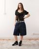 Reclaimed Vintage Reclaimed Vintage cotton lace insert tie front blouse in black - 2