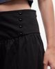 Reclaimed Vintage Reclaimed Vintage cotton poplin awkward length skirt in black - 4