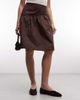 Reclaimed Vintage Reclaimed Vintage cotton poplin awkward length skirt in brown - 2