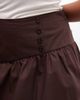 Reclaimed Vintage Reclaimed Vintage cotton poplin awkward length skirt in brown - 3
