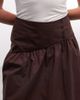 Reclaimed Vintage Reclaimed Vintage cotton poplin awkward length skirt in brown - 4