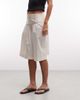 Reclaimed Vintage Reclaimed Vintage cotton poplin awkward length skirt in ivory-White - 2