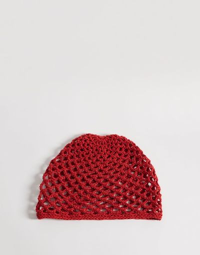 Reclaimed Vintage Reclaimed Vintage crochet beanie in burgundy red
