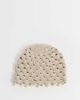 Reclaimed Vintage Reclaimed Vintage crochet beanie with faux pearl trim in cream-White - 1