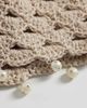 Reclaimed Vintage Reclaimed Vintage crochet beanie with faux pearl trim in cream-White - 2