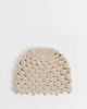 Reclaimed Vintage Reclaimed Vintage crochet beanie with faux pearl trim in cream-White - 3