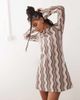Reclaimed Vintage Reclaimed Vintage crochet flare sleeve festival mini dress in multi stripe - 1