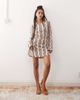 Reclaimed Vintage Reclaimed Vintage crochet flare sleeve festival mini dress in multi stripe - 2