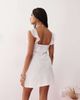 Reclaimed Vintage Reclaimed Vintage crochet mini beach dress with flutter sleeves in white-Green - 3