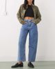 Reclaimed Vintage Reclaimed Vintage cropped barrel leg denim jeans in mid blue - 1