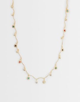 Reclaimed Vintage Reclaimed Vintage dainty necklace with floral charms in gold