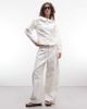 Reclaimed Vintage Reclaimed Vintage denim baggy wide leg jeans with tie detail in white - part of a set - 1