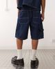 Reclaimed Vintage Reclaimed Vintage denim carpenter shorts in blue pinstripes - part of a set - 4