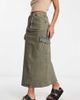 Reclaimed Vintage Reclaimed Vintage denim maxi cargo skirt in y2k blue wash - 1
