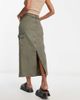 Reclaimed Vintage Reclaimed Vintage denim maxi cargo skirt in y2k blue wash - 2