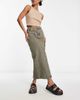 Reclaimed Vintage Reclaimed Vintage denim maxi cargo skirt in y2k blue wash - 4