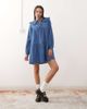 Reclaimed Vintage Reclaimed Vintage denim mini smock dress with oversized peter pan collar in midwash blue - 2